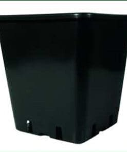 11 L sort firkantet plast pot 25 x 25 x 26 cm