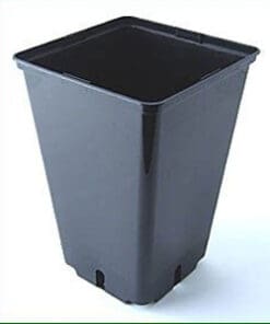 4 L sort firkantet plast pot 16 x 16 x 23,5 cm