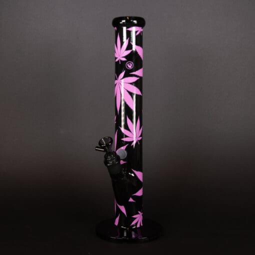 Glas Bong Fire Flow Leave Pink